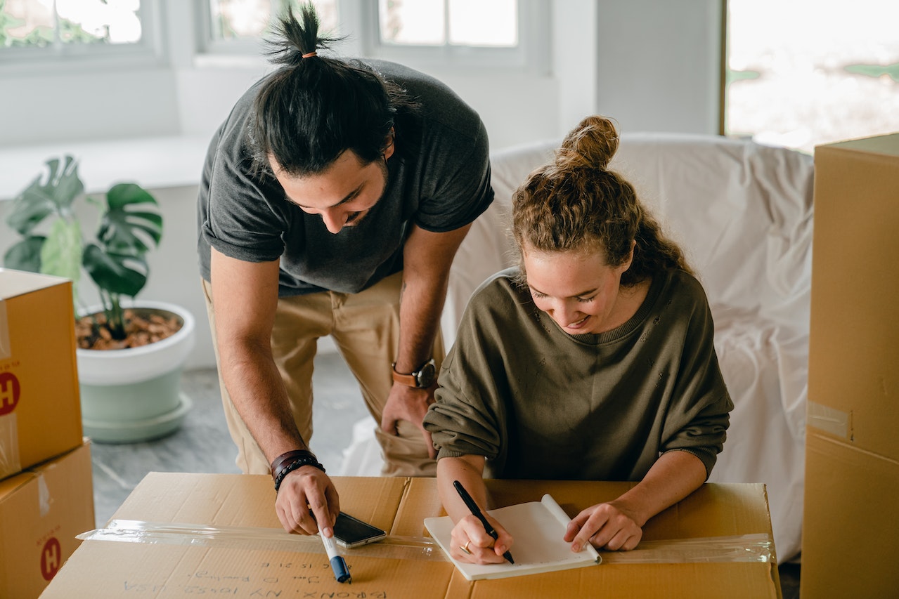 when packing to move, boxes for each room should be clearly marked so that items will be moved room by room to the correct destination room.